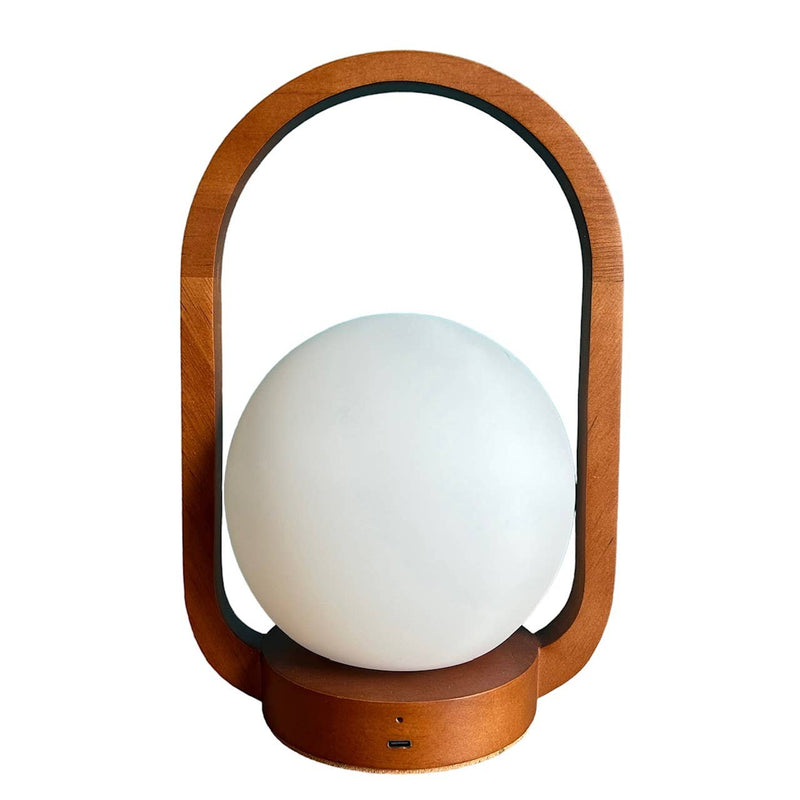 Lantern Teak Style rechargeable touch lamp