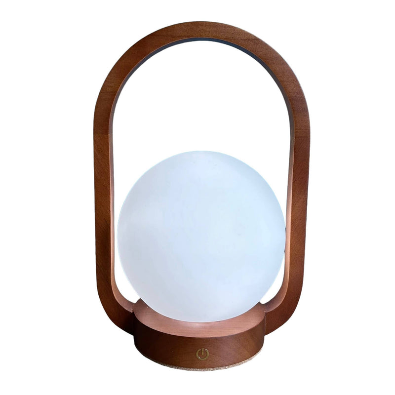 Lantern Teak Style rechargeable touch lamp