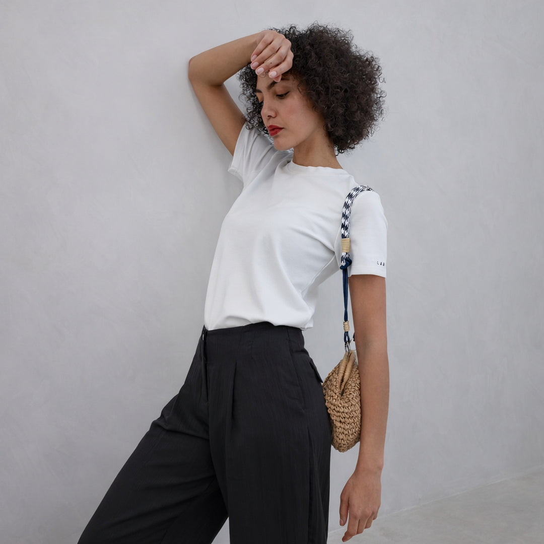 Black Crinkled Ankle Trousers