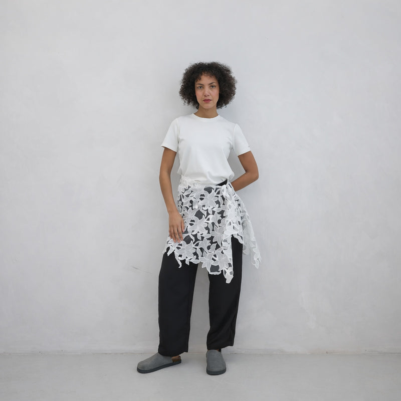 Black Crinkled Ankle Trousers