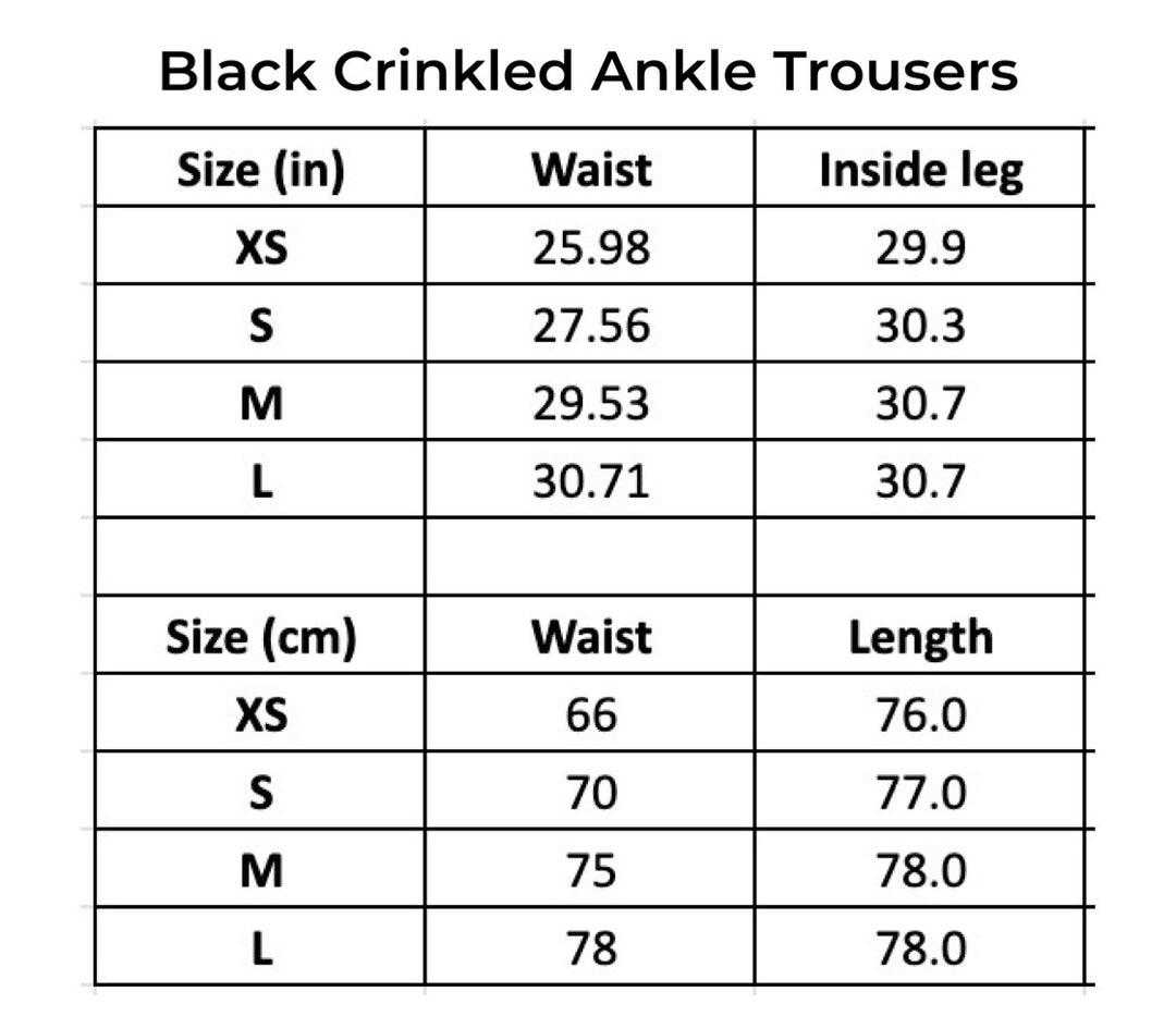 Black Crinkled Ankle Trousers