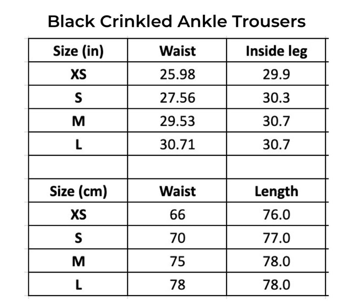 Black Crinkled Ankle Trousers