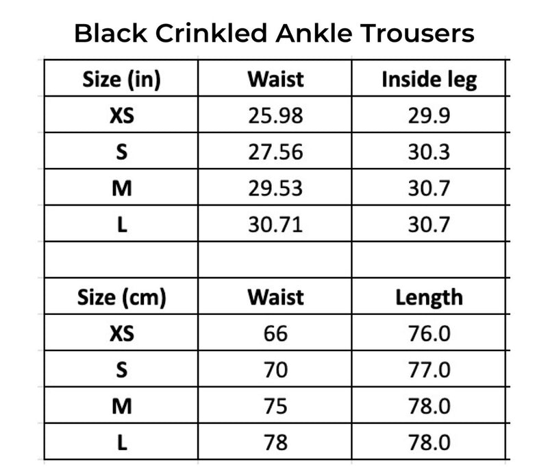 Black Crinkled Ankle Trousers