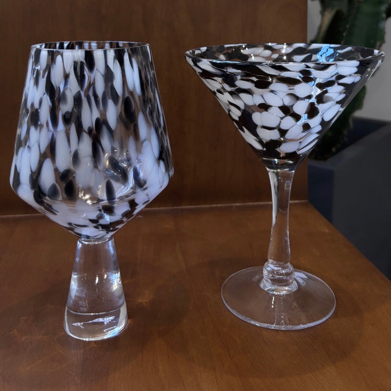 Large Martini Glass In Dalmatian Print