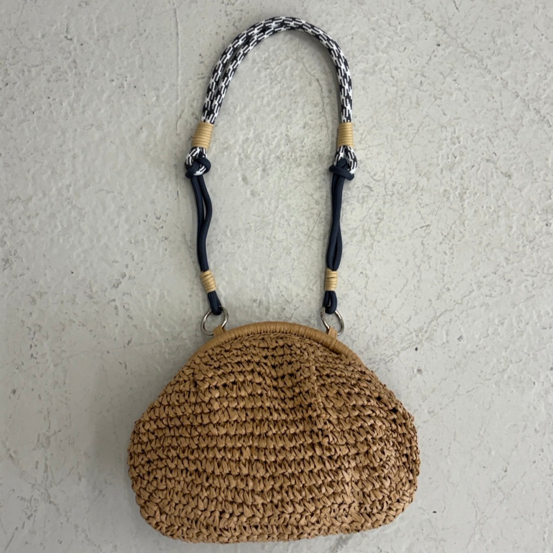 Straw Braided Clutch Bag With Braided Shoulder Strap