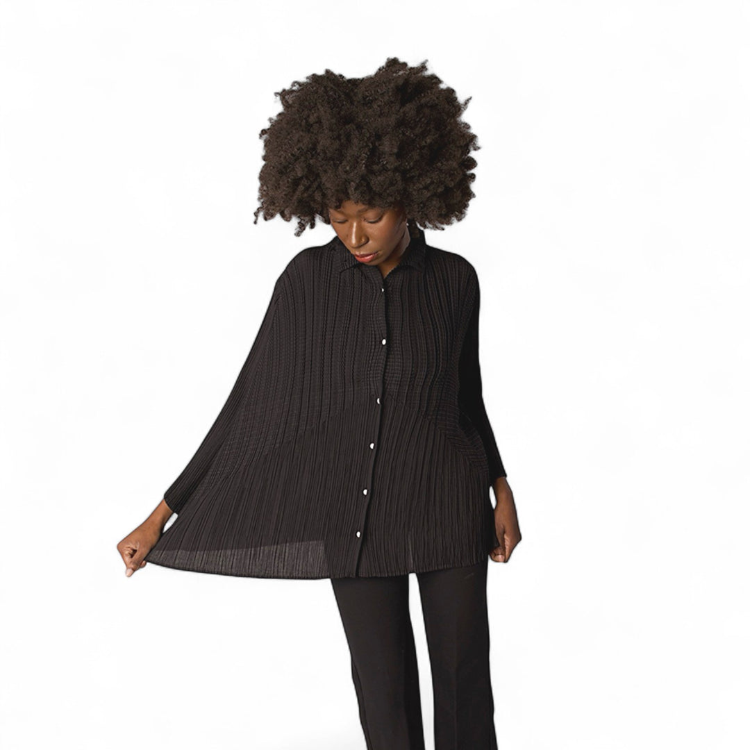 Black Multi Way Pleated Blouse