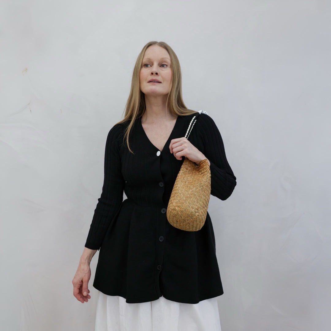Woven Straw Bucket Bag With Braided Strap
