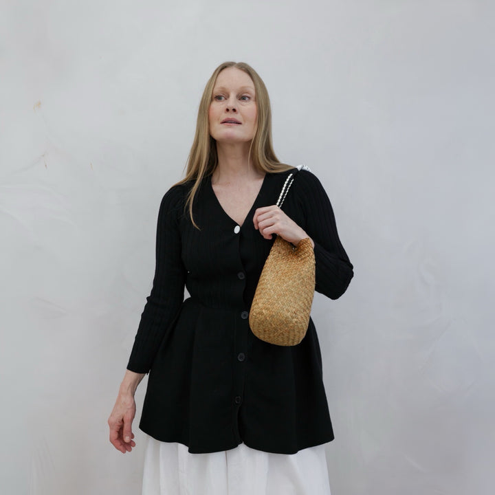 Woven Straw Bucket Bag With Braided Strap