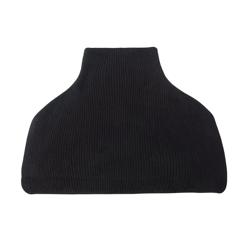 Black Wool High Neck Cape Shawl