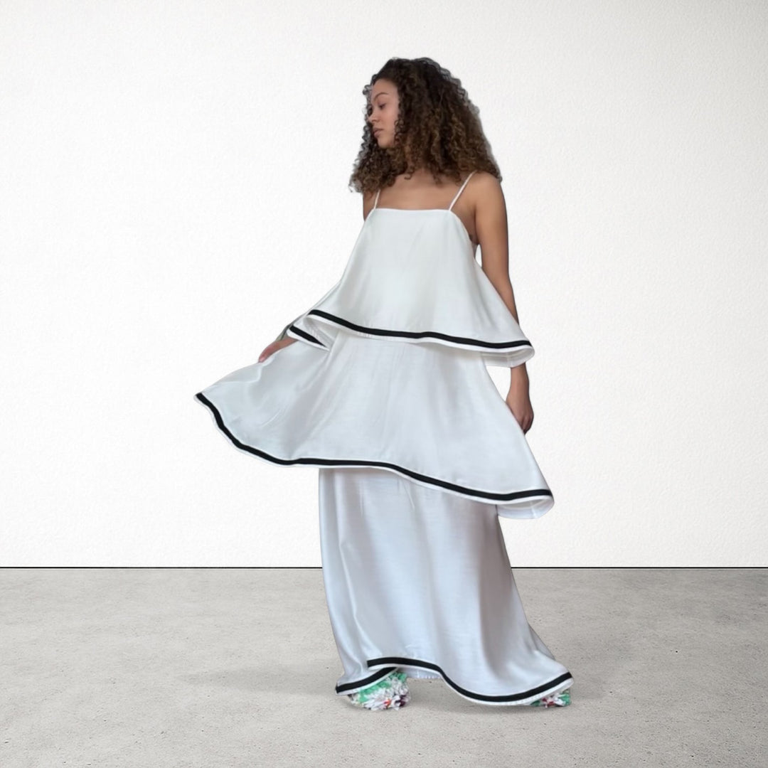 White layer dress with spaghetti straps