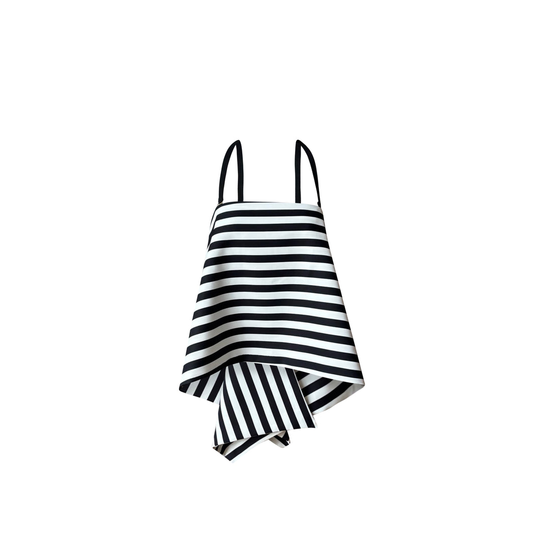 Striped multi-wear top or apron skirt layer