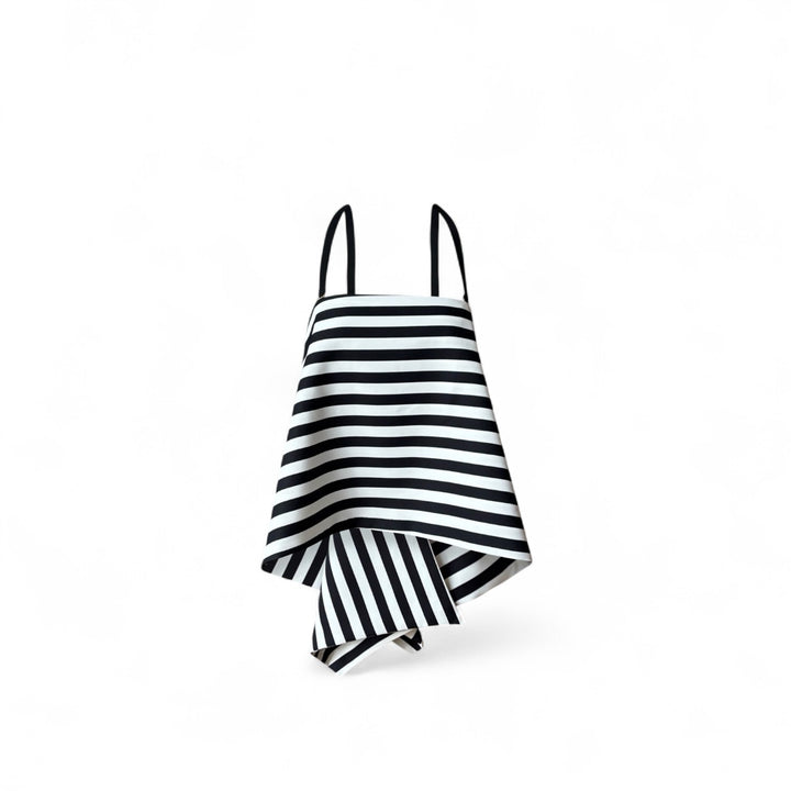 Striped multi-wear top or apron skirt layer