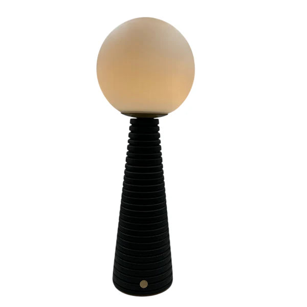 Sixton London Large Deco Cone Ribbed Charcoal Lamp
