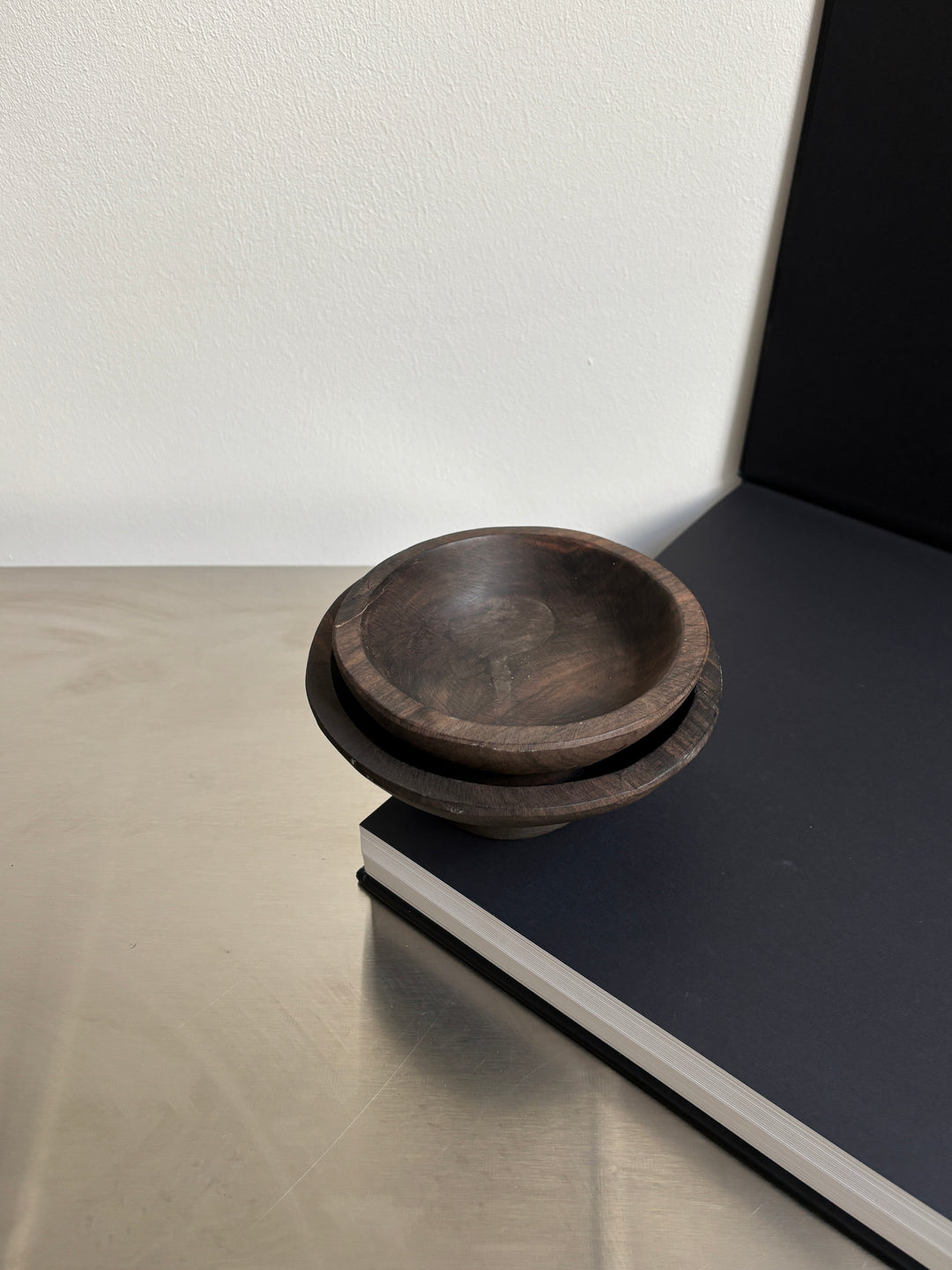 Set of two Kamagong wood hand carved bowls