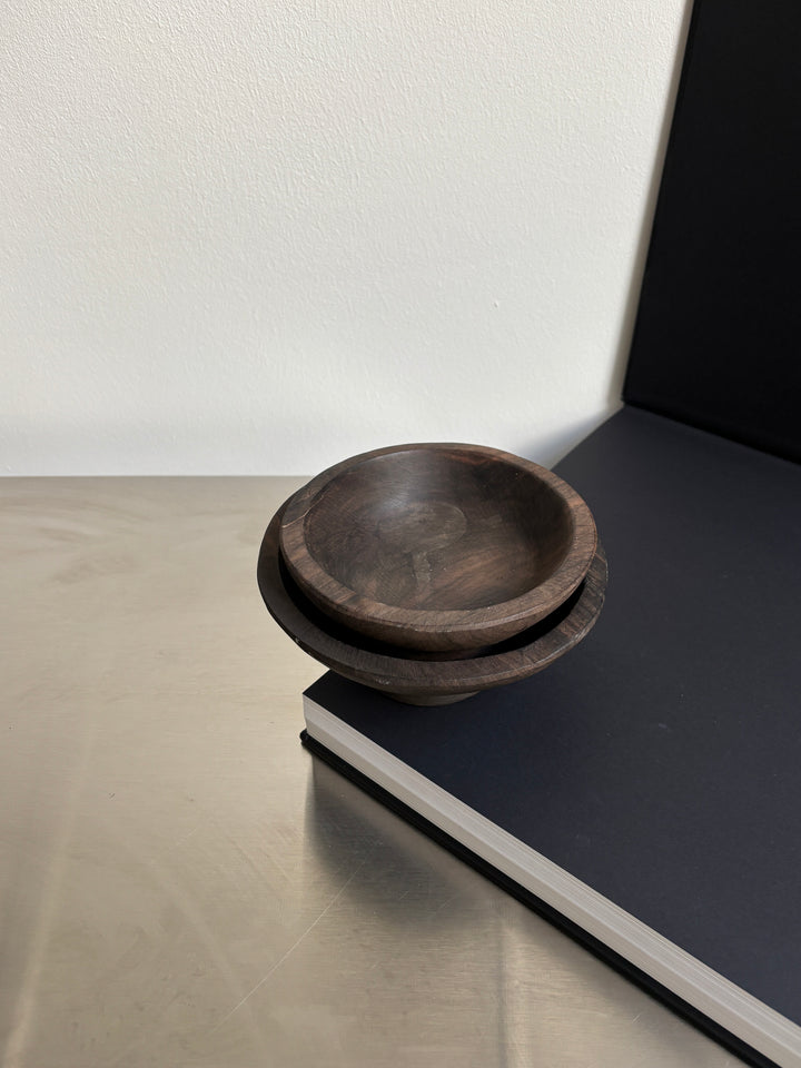 Set of two Kamagong wood hand carved bowls