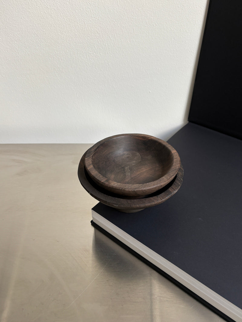 Set Of Two Kamagong Wood Hand Carved Bowls