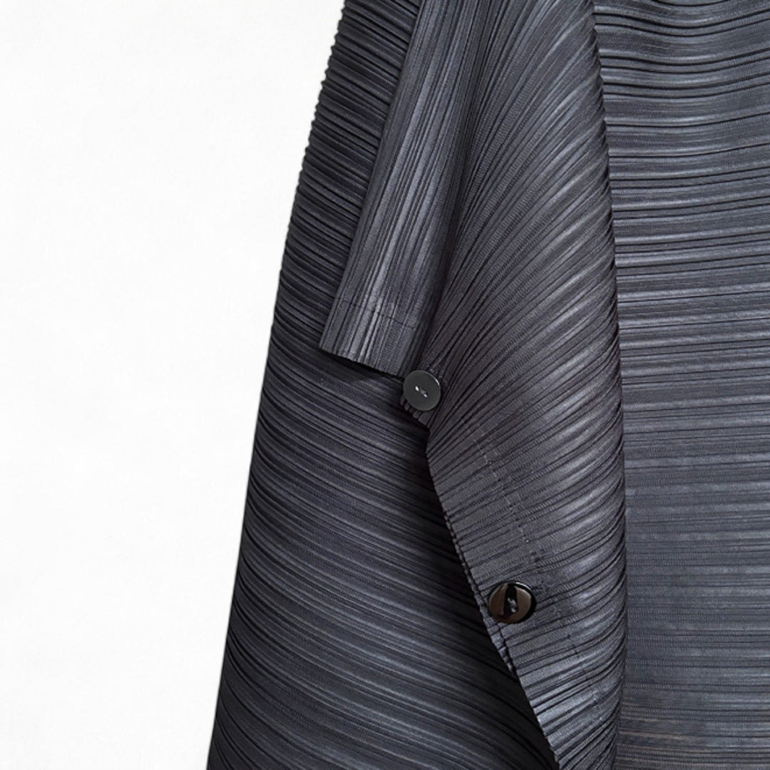 Black multi-wear pleated asymmetric dress