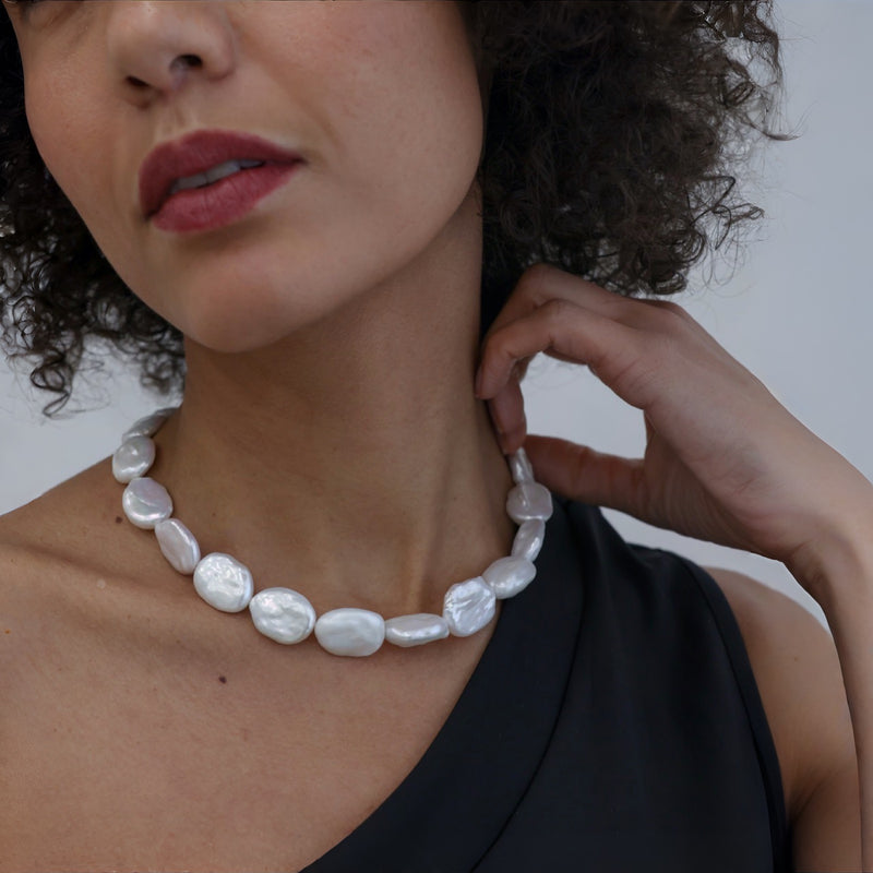 Freshwater Irregular Square Pearl Necklace