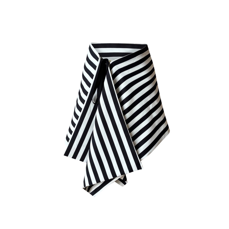 Striped Multi-Wear Top Or Apron Skirt Layer