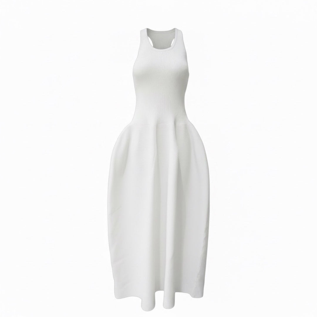 White Knitted Maxi Dress