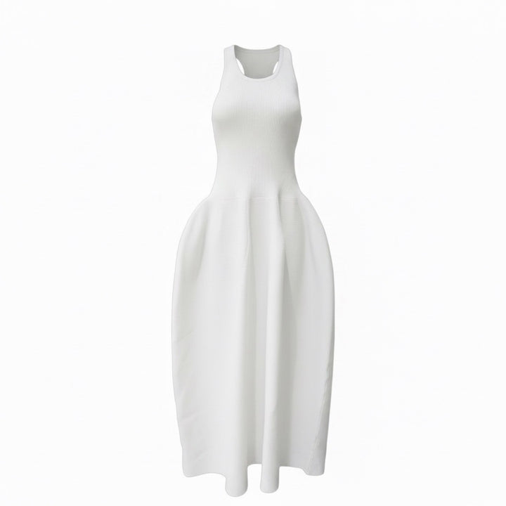White Knitted Maxi Dress