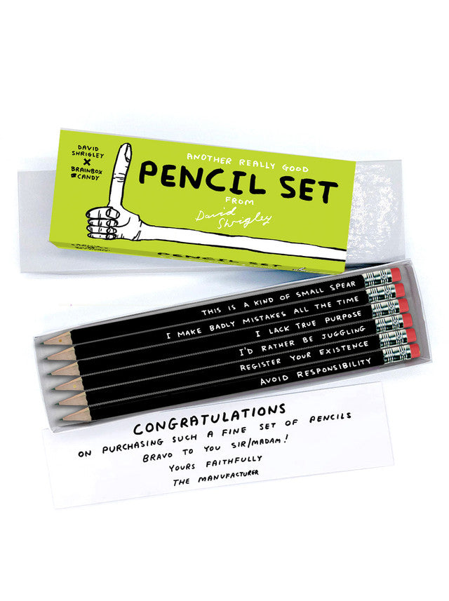 Funny Pencil (Set 2) - 6 Pencils (Gift Boxed) By David Shrigley