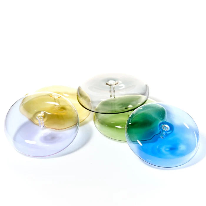 MÆGEN Hand Blown Glass Incense Holder Yellow Dimple