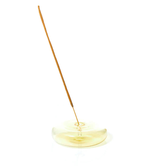 MÆGEN Hand Blown Glass Incense Holder Yellow Dimple
