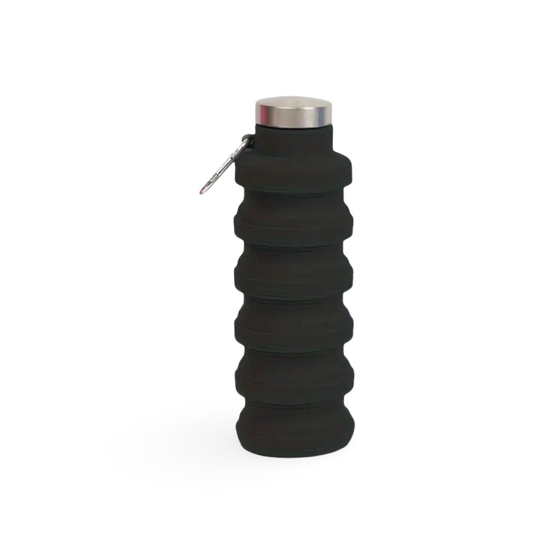 Black Silicone Foldable Water Bottle