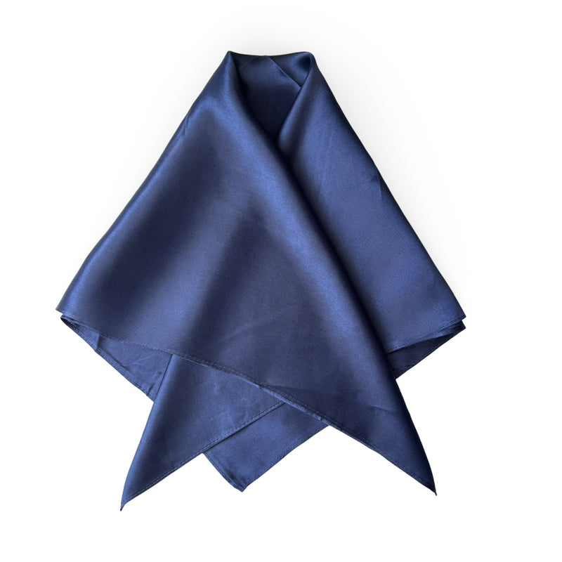 Navy Blue Square Silk Scarf