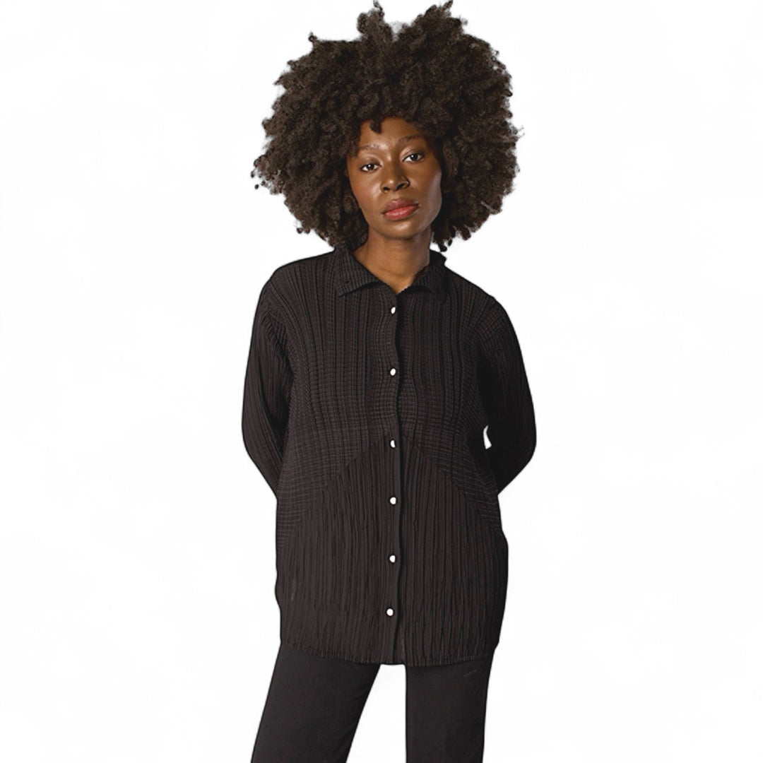 Black Multi Way Pleated Blouse