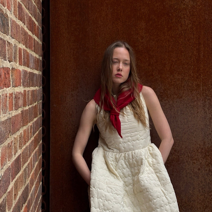 Red Wool Small Triangle Knitted Scarf