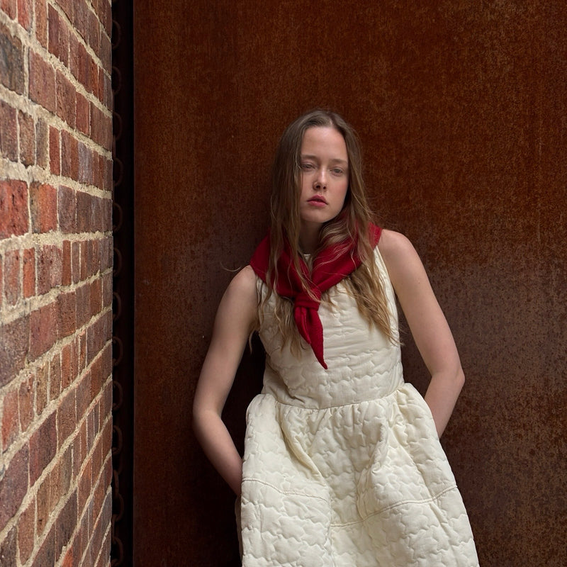 Red Wool Small Triangle Knitted Scarf