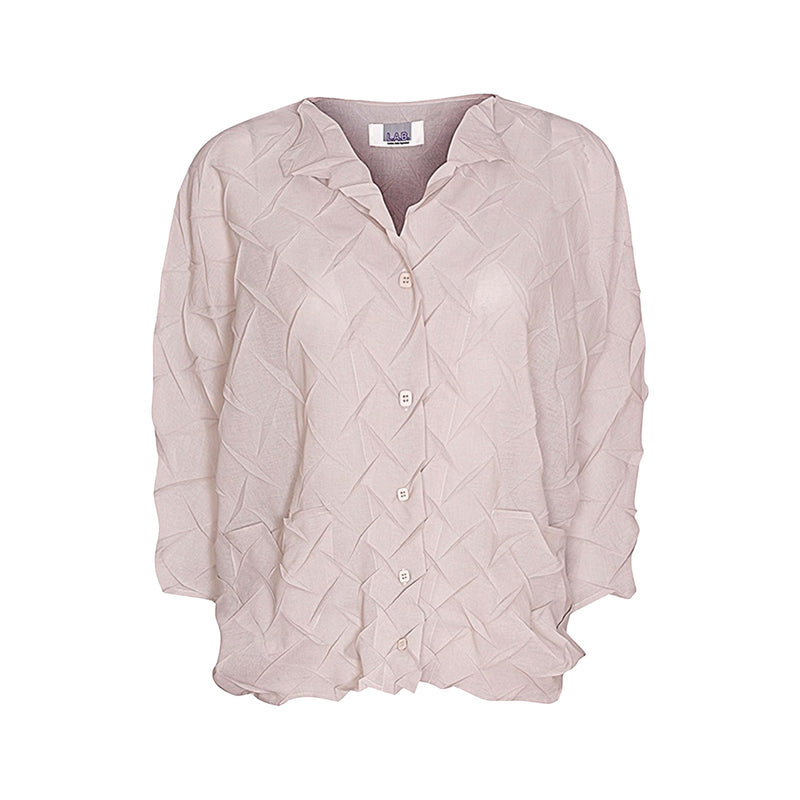 Cream Chevron Pleated Blouse