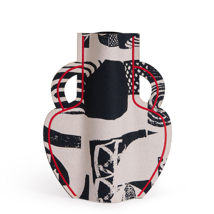 Milos Amphora Large Vase Black Red - by M2P