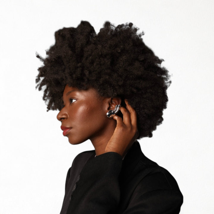 Silver ear lobe cuff earring (1 pc)