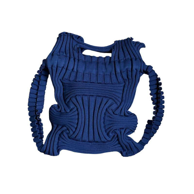 Navy Knitted Rucksack Tote Backpack bag