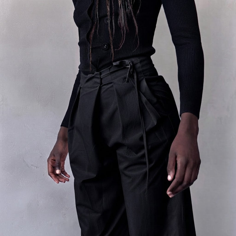 Black Culottes With Wrap Detail