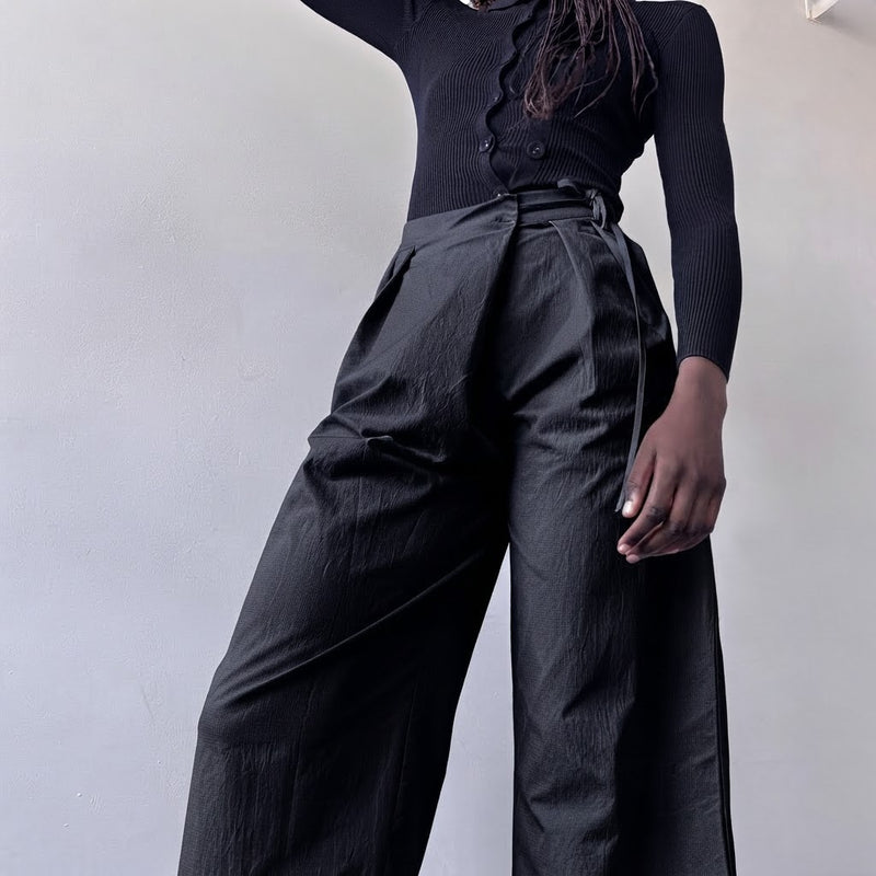 Black Culottes With Wrap Detail