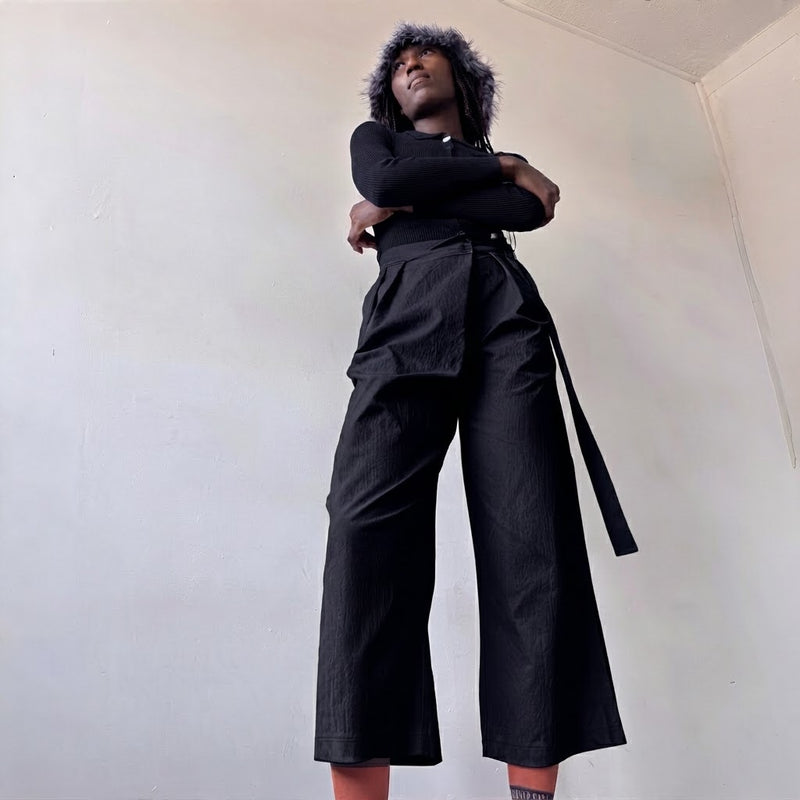 Black Culottes With Wrap Detail