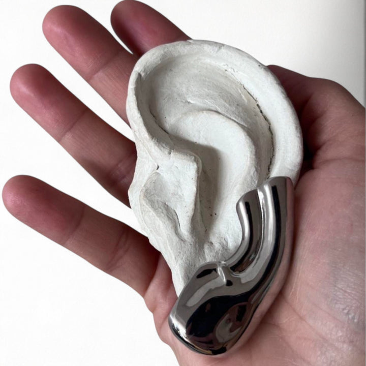 Silver ear lobe cuff earring (1 pc)