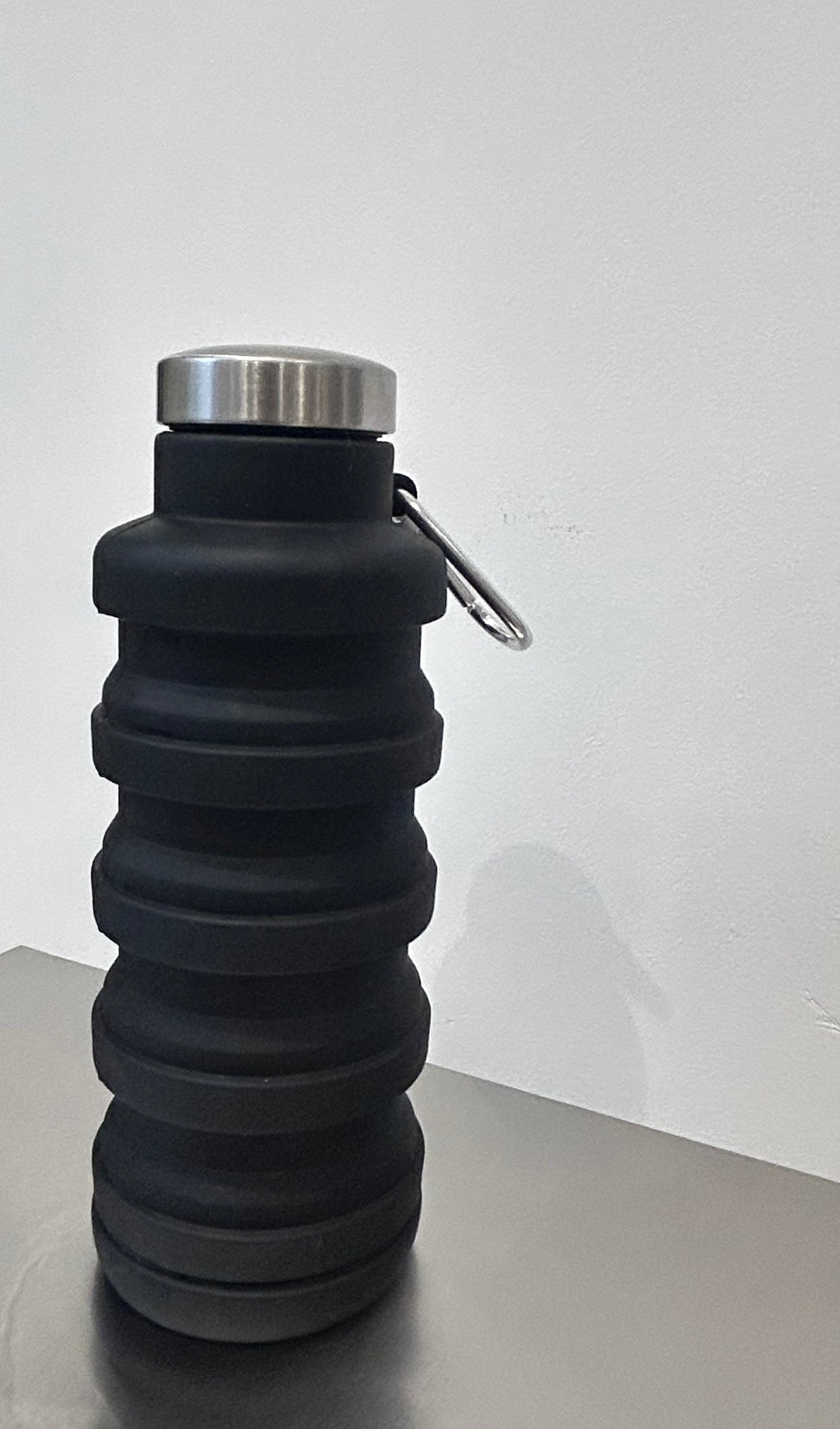 Black Silicone Foldable Water Bottle