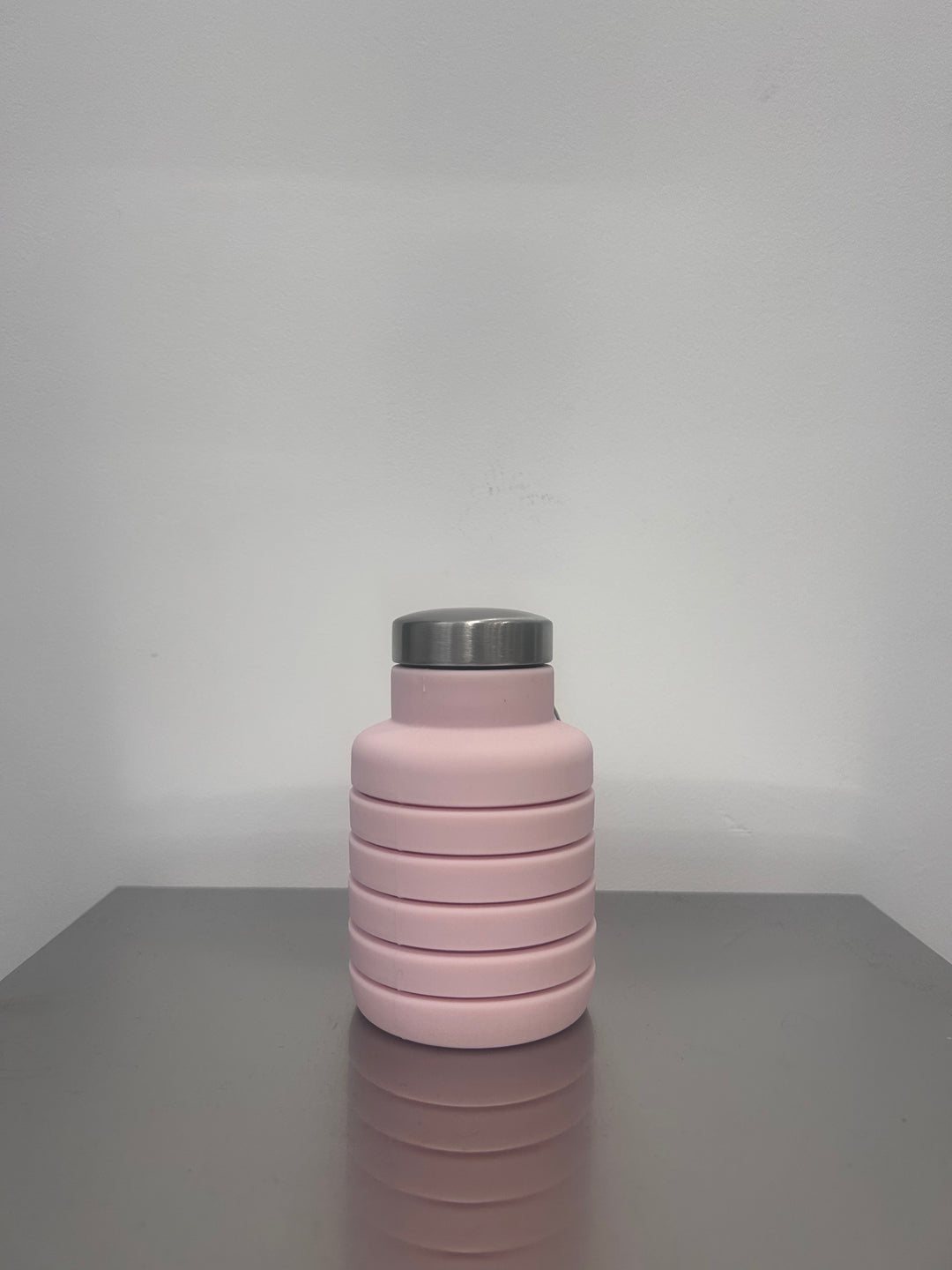 Pink Silicone Foldable Water Bottle