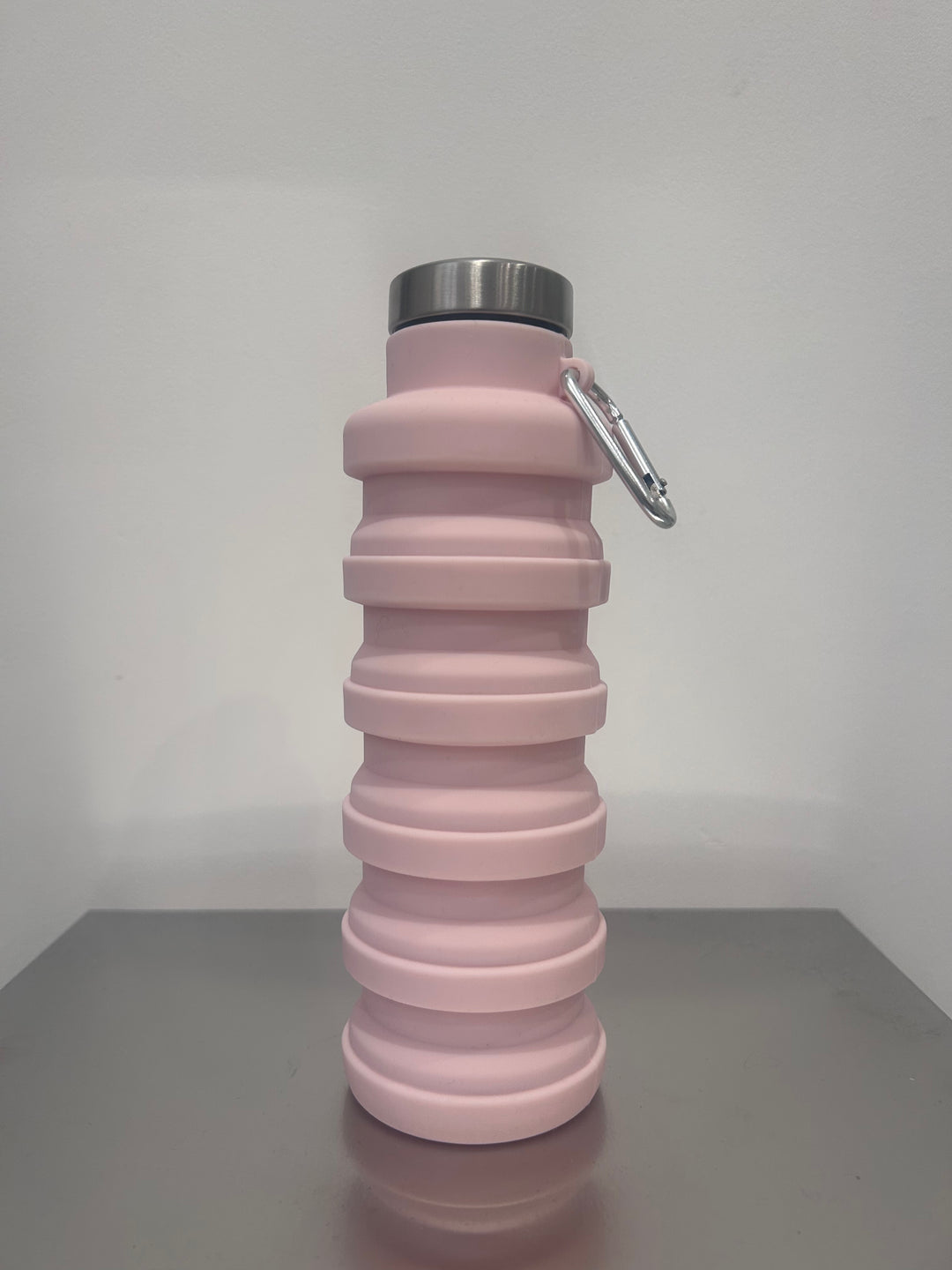 Pink Silicone Foldable Water Bottle