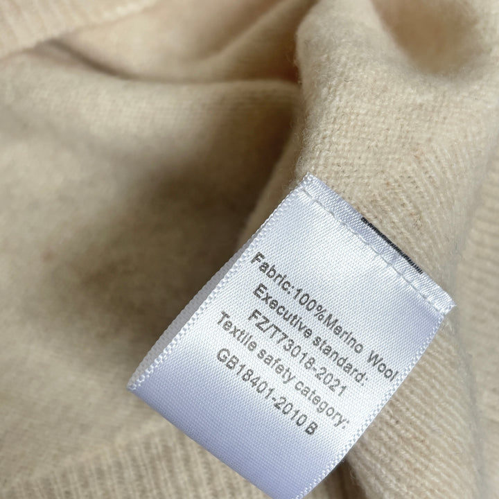 Beige Mohair Classic Fit Jumper With Embroidery