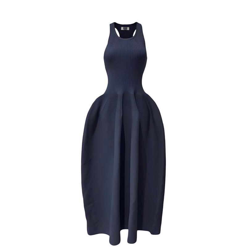 Navy Knitted Maxi Dress