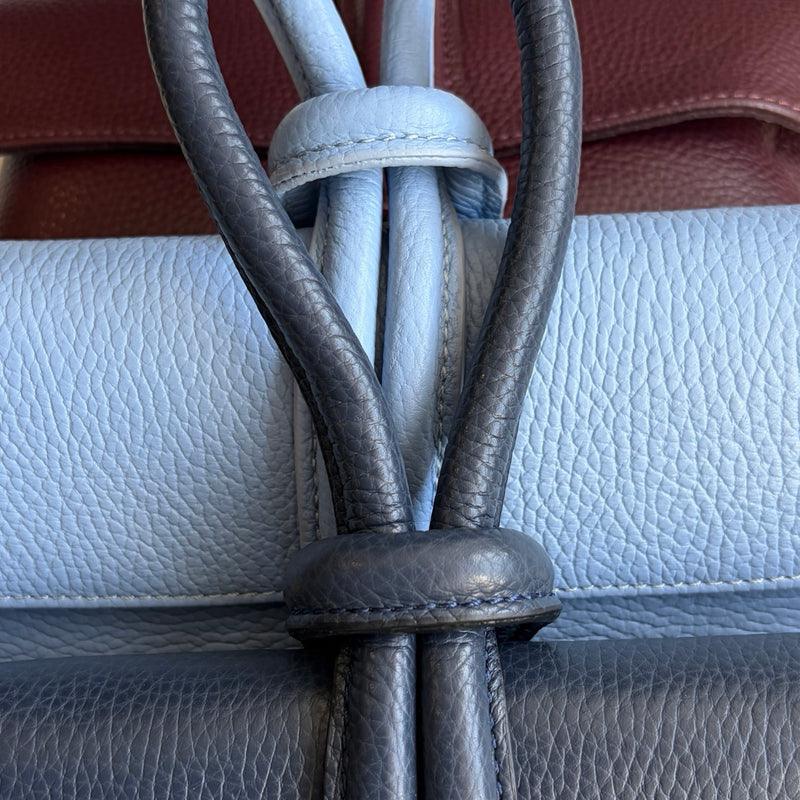 Powder Blue Leather Loop Clutch Bag