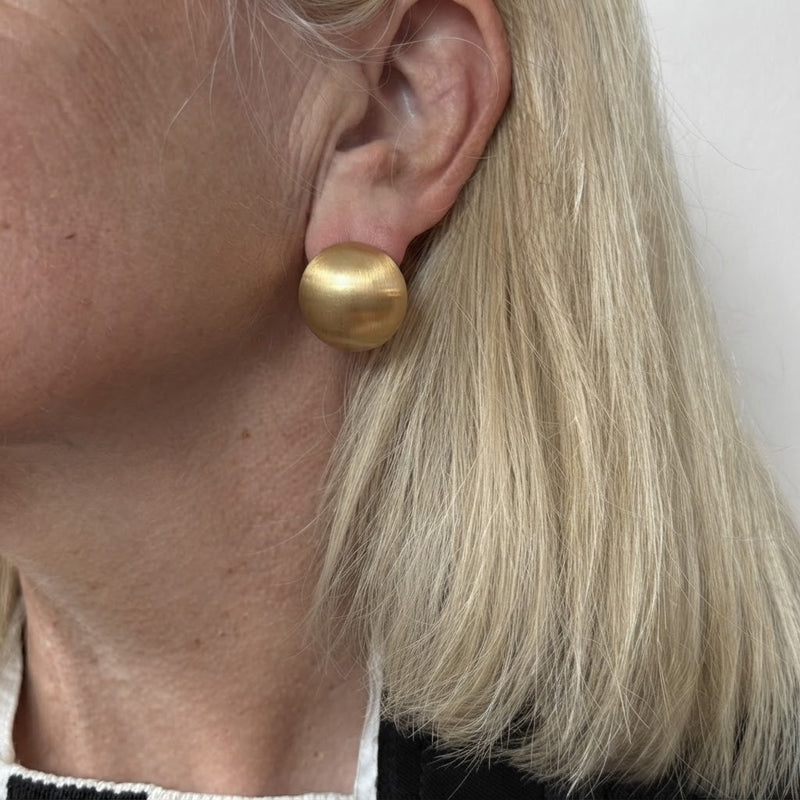 Brushed Gold Stud Earrings
