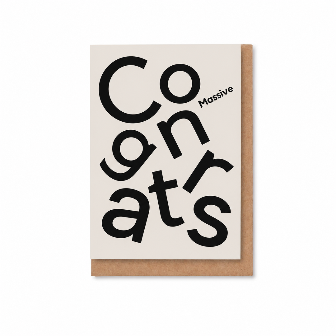 'MASSIVE CONGRATS' Congratulations card - by Kinshipped