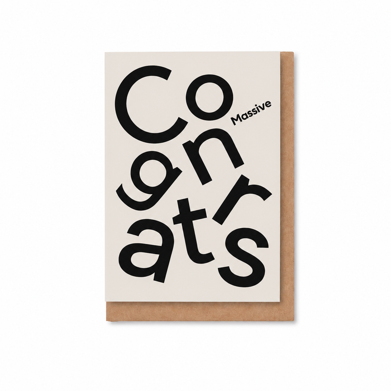 Kinshipped 'MASSIVE CONGRATS' Congratulations card